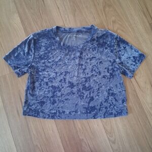 Aeropostale Womens S Blue Velvet Babydoll Crop‎ Top Whimsigoth Witchy Y2K Rave